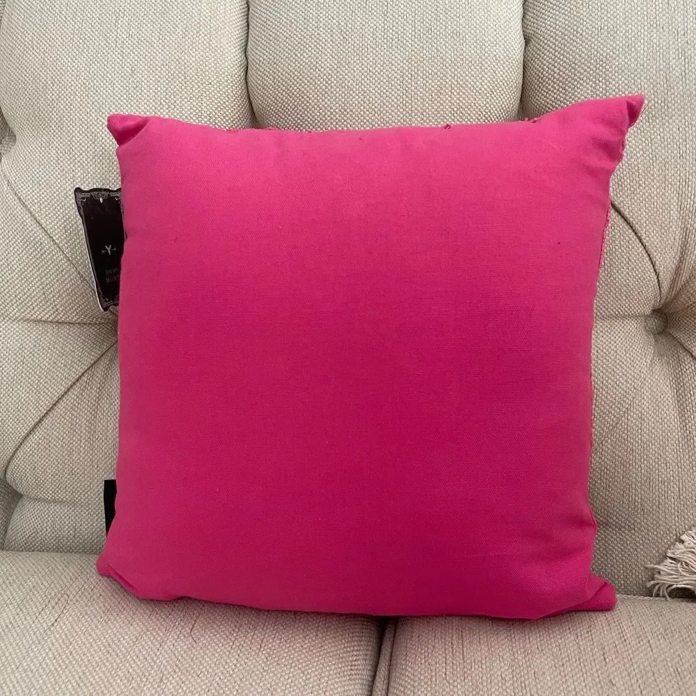 Two Well Dressed Home Beaded Ghost Pillows Hot Pink Tiktok Halloween NWT